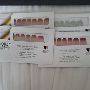 Color Street Nail Strips - Glittery Pink and Silver